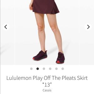 LuluLemon  Play off the Pleats skirt NWOT